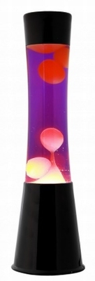 Lavalamp Zwart - Violet/Geel