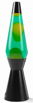 Lavalamp Bullet Zwart Geel/Groen - 2e kansje