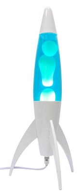 Raket Lavalamp Wit - Blauw/Wit