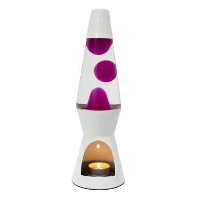 Theelicht lavalamp Wit - Roze