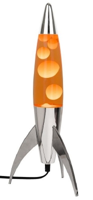 Raket Lavalamp Zilver - Oranje