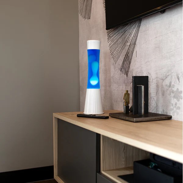 Witte lavalamp Blauw - Wit